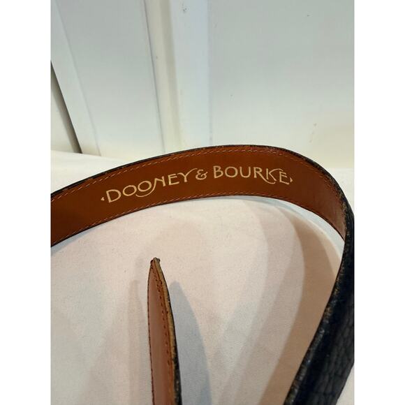 Dooney & Bourke Vintage Leather Belt Black Pebbled Brass Duck Buckle l Small main image 3
